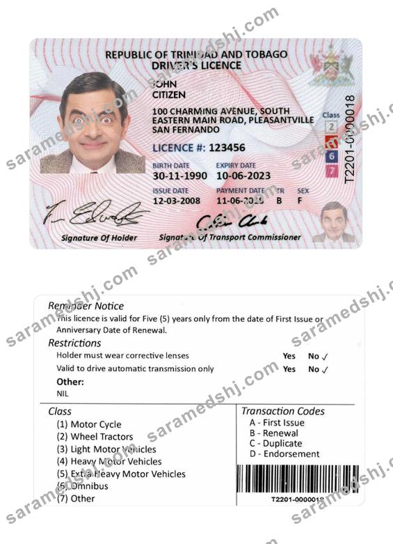 Trinidad and Tobago driving license